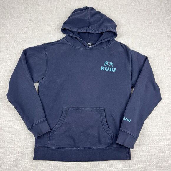 KUIU Hoodie Youth Boys Large Navy Blue Pullover Ultralight Hunting Ram Casual - Picture 1 of 12